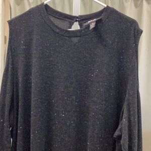 Style & Co silver thread cold shoulder top